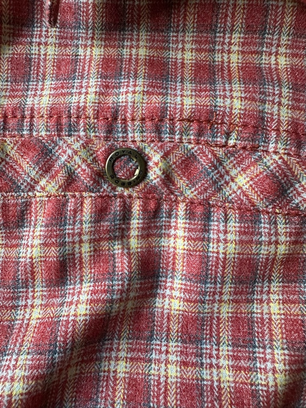 Royal Robbins Flannel Long Sleeve Plaid Snap Button Front Shirt Womens M Outdoor - Picture 5 of 10